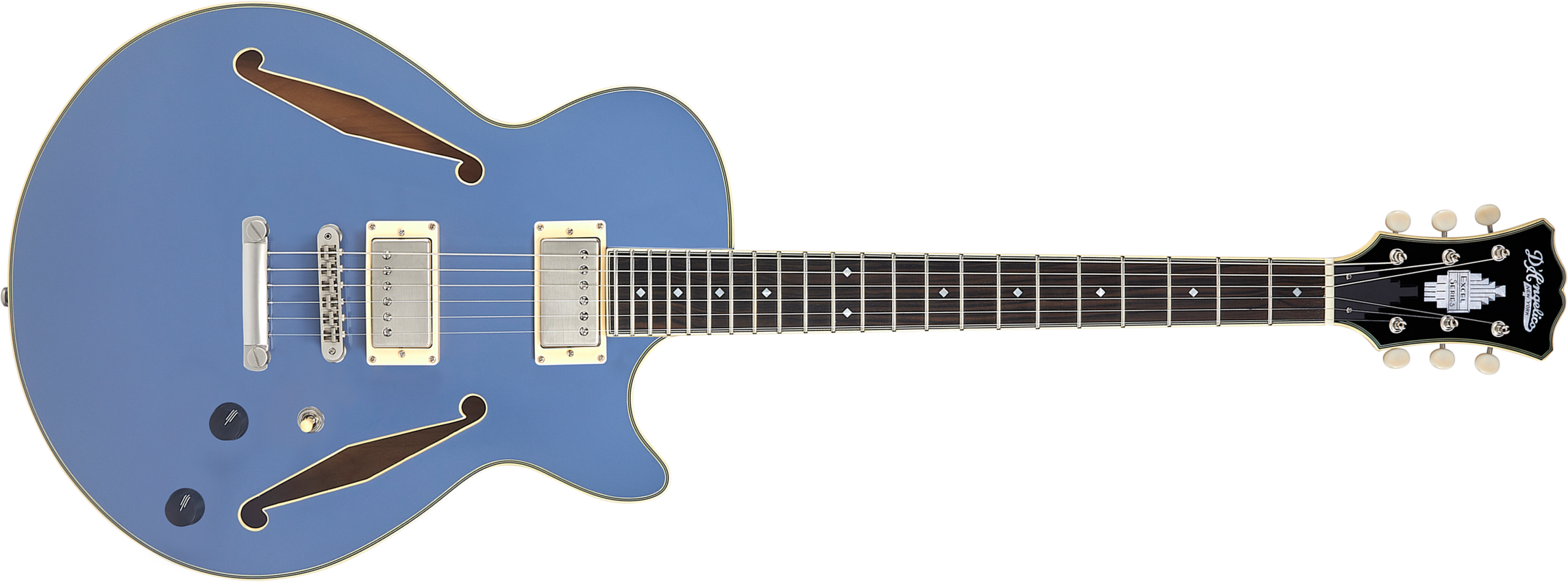 D'angelico Ss Tour Excel 2h Ht Eb - Slate Blue - Guitarra eléctrica semi caja - Main picture