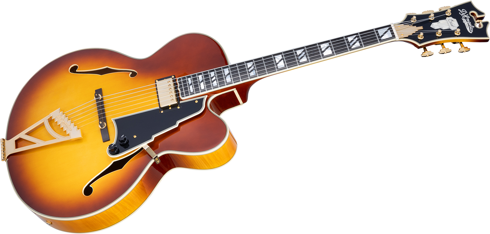 D'angelico Exl1 Excel 1h Ht Eb - Dark Iced Tea Burst - Guitarra elécrica Jazz cuerpo acústico - Variation 2