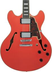 Guitarra eléctrica semi caja D'angelico Premier DC - fiesta red