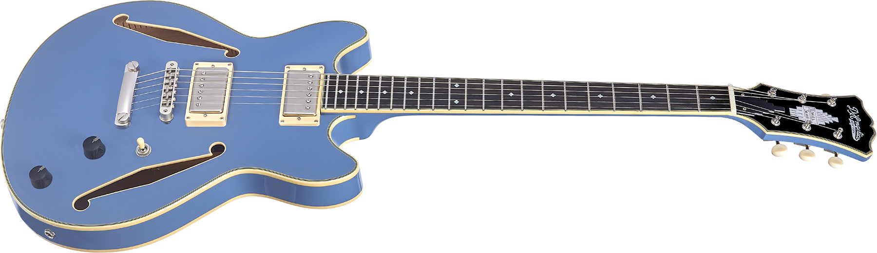 D'angelico Mini Dc Tour Excel 2h Ht Eb - Slate Blue - Guitarra eléctrica semi caja - Variation 1