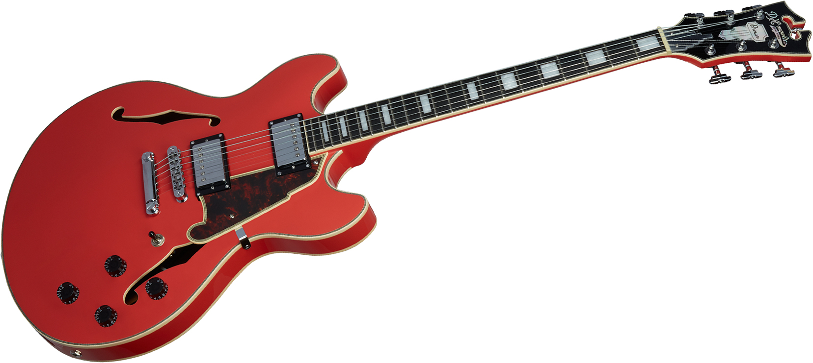 D'angelico Premier Dc 2h Ht Ova - Fiesta Red - Guitarra eléctrica semi caja - Variation 2