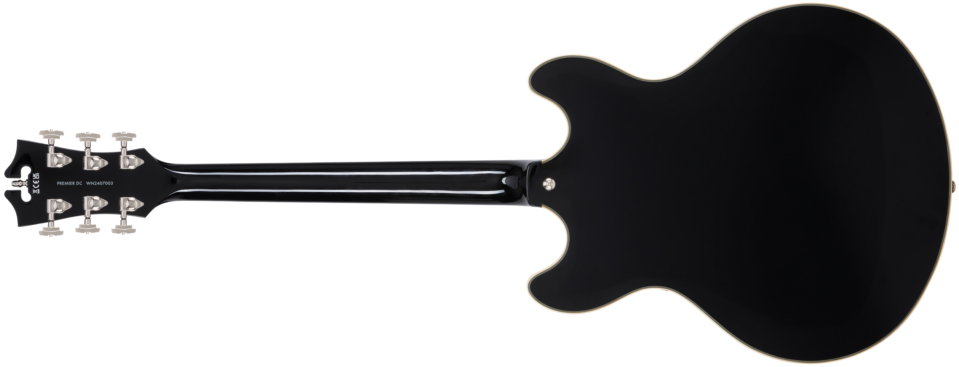 D'angelico Premier Dc 2h Ht Wal - Solid Black - Guitarra eléctrica semi caja - Variation 1