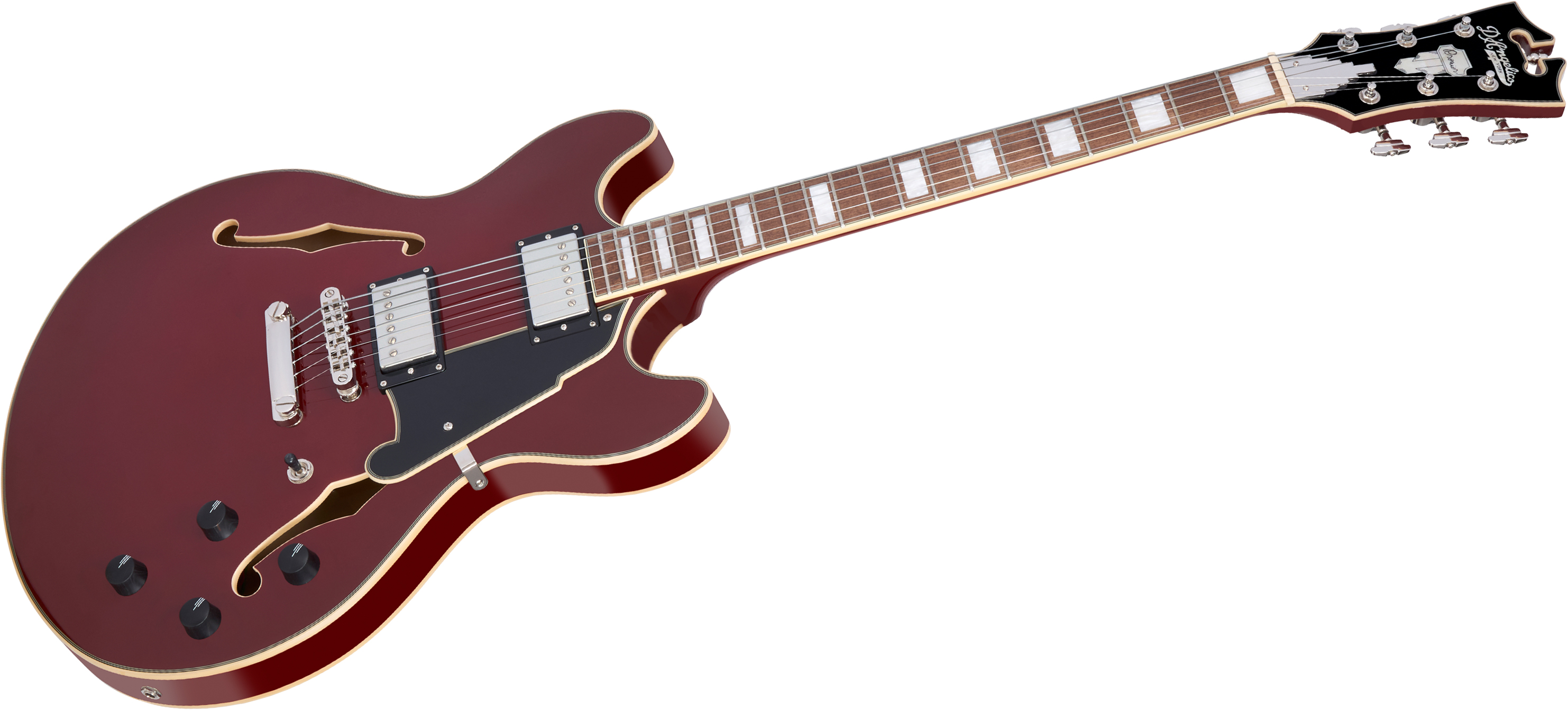 D'angelico Premier Dc 2h Ht Wal - Burnt Red - Guitarra eléctrica semi caja - Variation 2