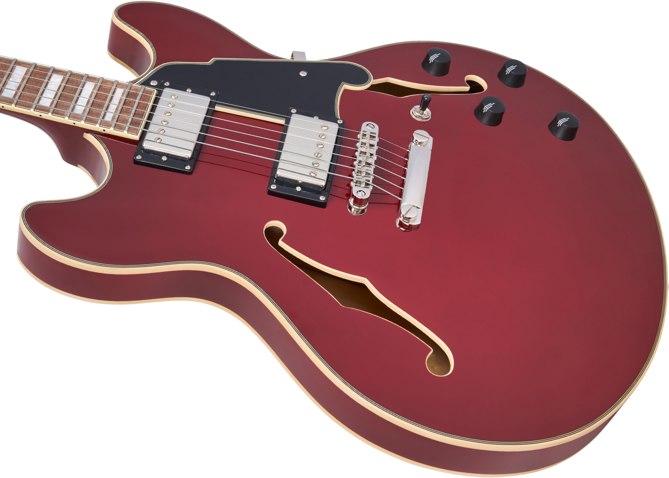 D'angelico Premier Dc 2h Ht Wal - Burnt Red - Guitarra eléctrica semi caja - Variation 3