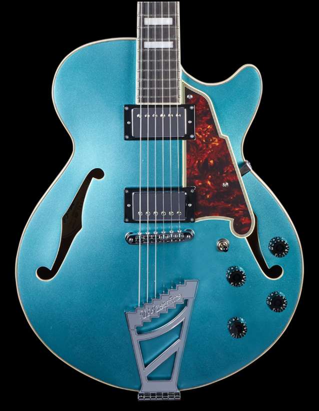 D'angelico Ss Premier 2h Ht Rw - Ocean Turquoise - Guitarra elécrica Jazz cuerpo acústico - Variation 2