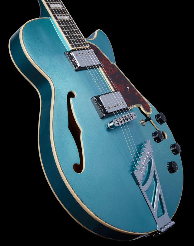 D'angelico Ss Premier 2h Ht Rw - Ocean Turquoise - Guitarra elécrica Jazz cuerpo acústico - Variation 3