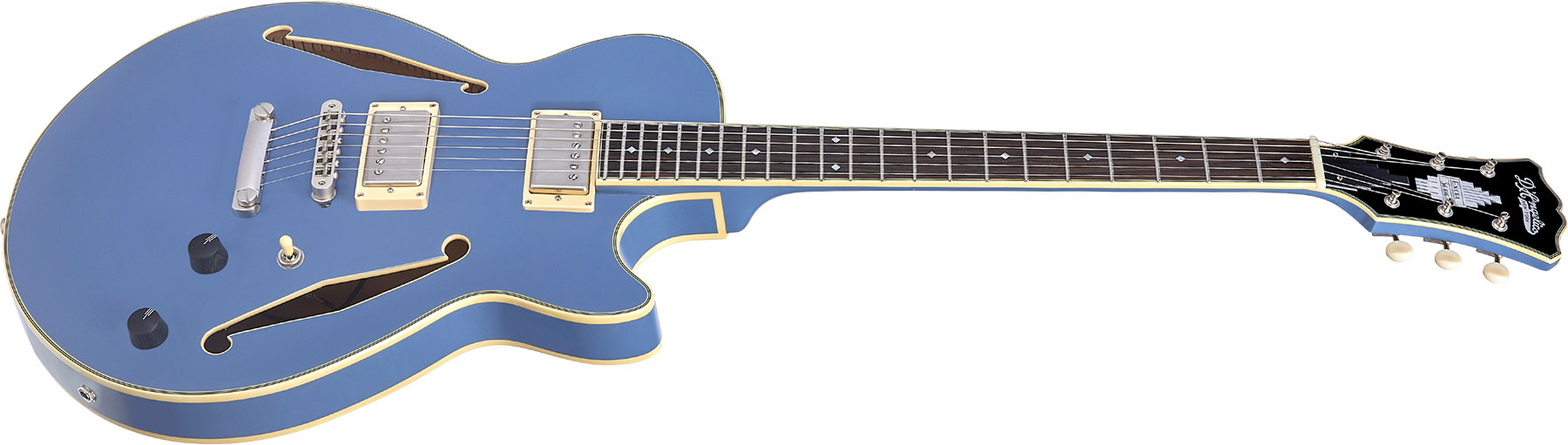 D'angelico Ss Tour Excel 2h Ht Eb - Slate Blue - Guitarra eléctrica semi caja - Variation 1