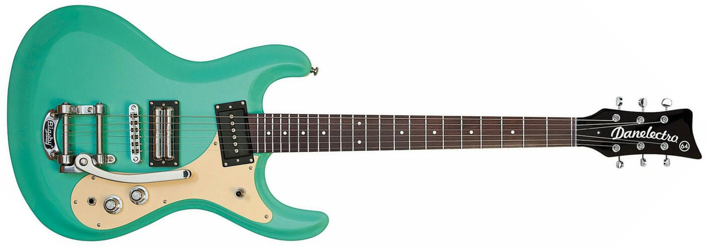 Danelectro The 64 Guitar Hs Trem Rw - Dark Aqua - Guitarra eléctrica de doble corte - Main picture