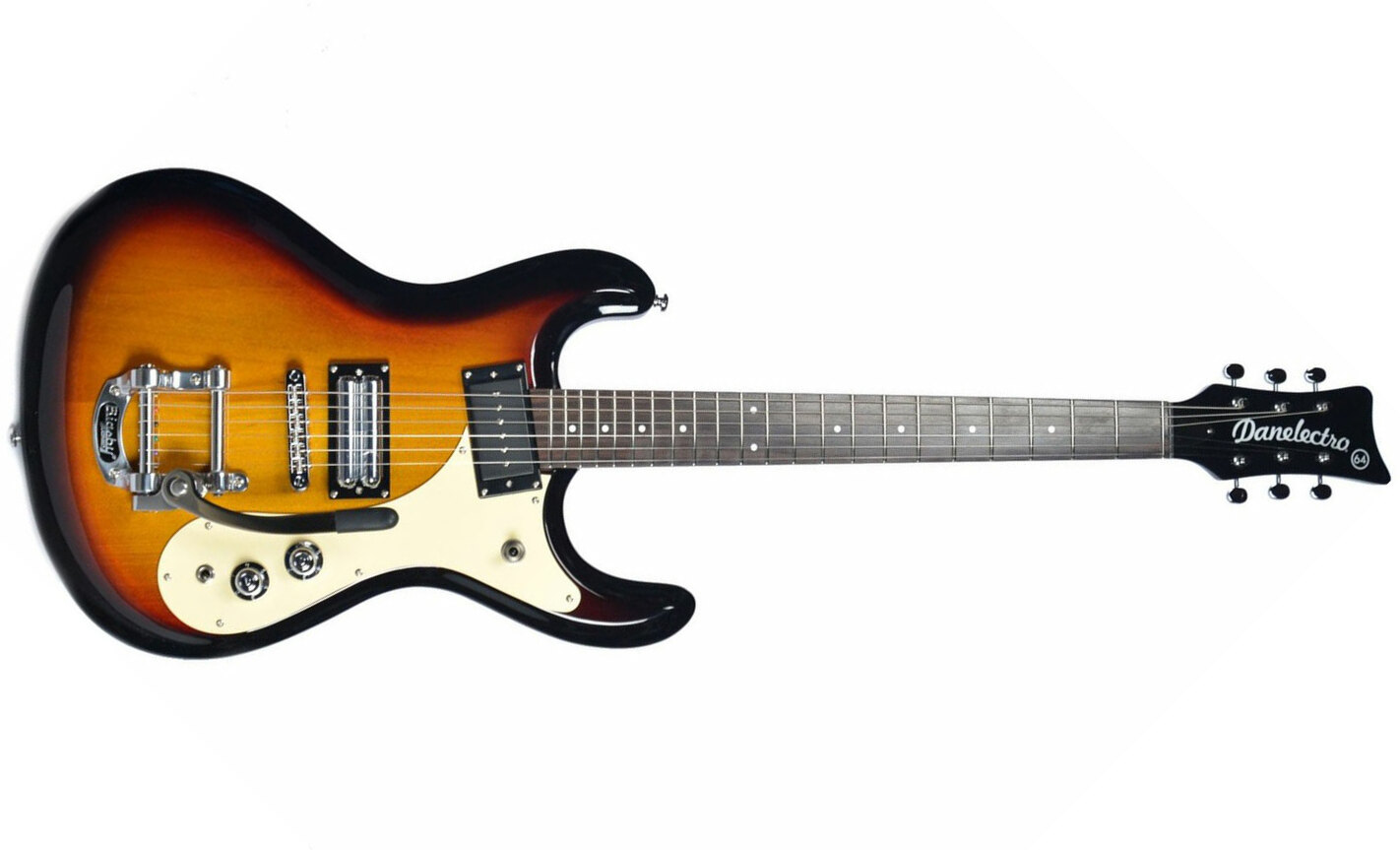 Danelectro The 64 Guitar Hs Trem Rw - Sunburst - Guitarra eléctrica de doble corte - Main picture