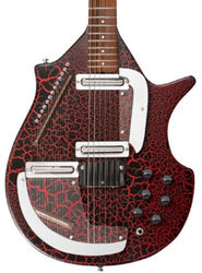 Guitarra electrica retro rock Danelectro Sitar RDC - Red crackle