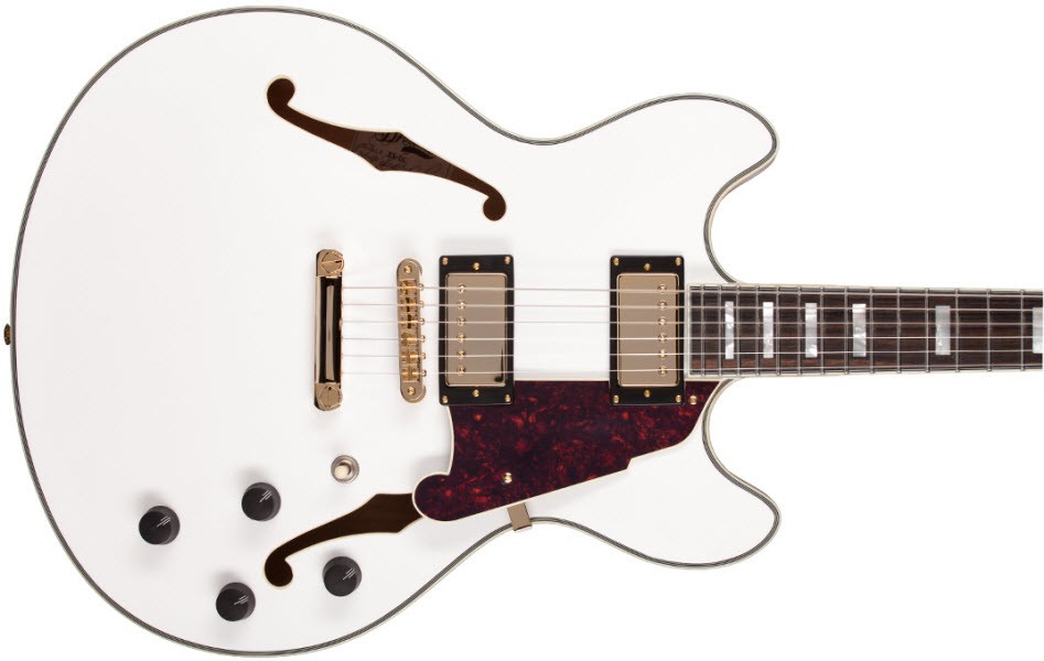 D'angelico Exdc White - Guitarra eléctrica semi caja - Variation 2