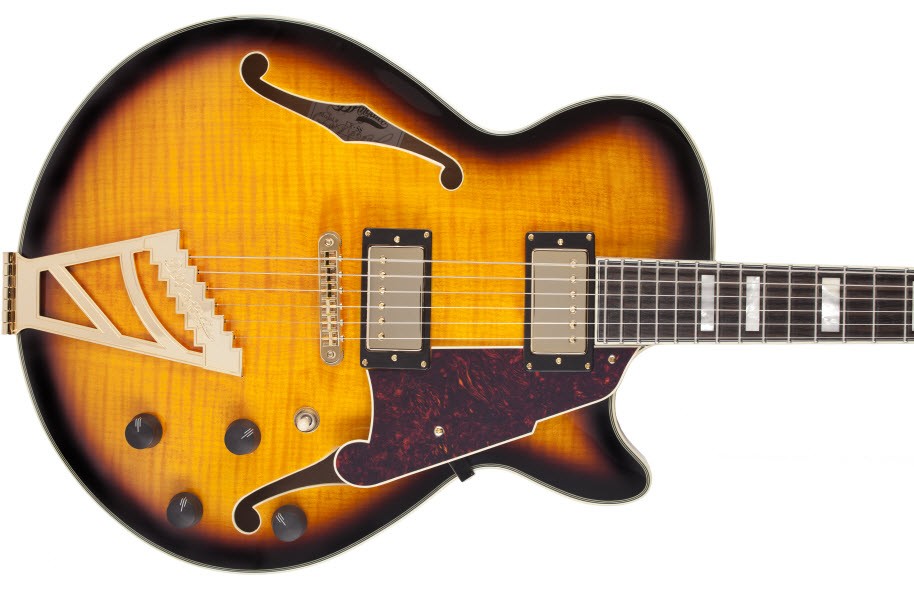 D'angelico Exss Vintage Sunburst - Guitarra elécrica Jazz cuerpo acústico - Variation 2