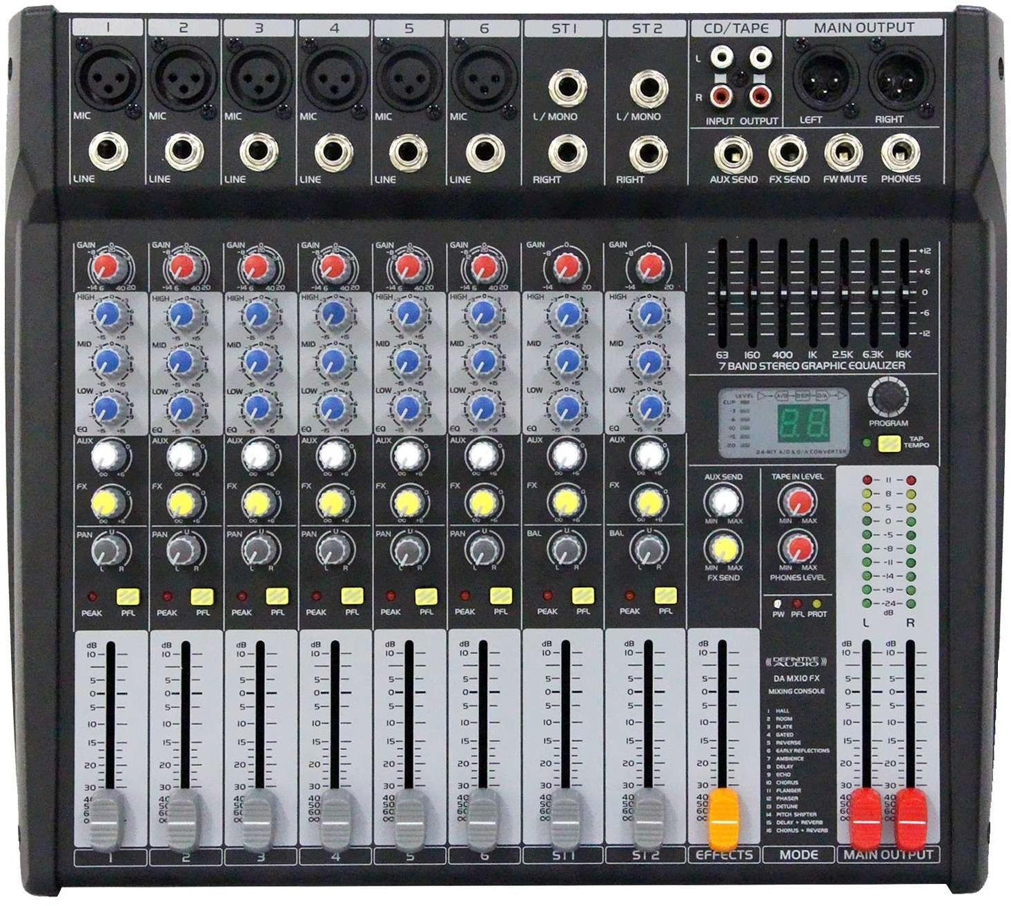 Mesa de mezcla analógica Definitive audio DA MX10 FX2