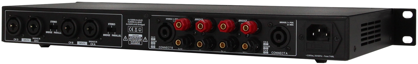Definitive Audio Quad 1u 150d - Etapa final de potencia de varios canales - Variation 2
