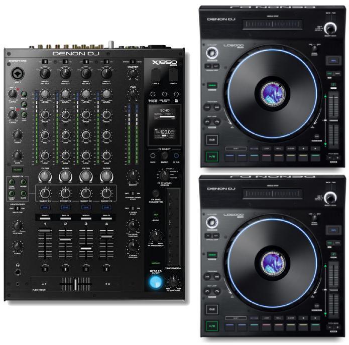 Full dj set Denon dj 2 x X1850 + LC6000 Prime