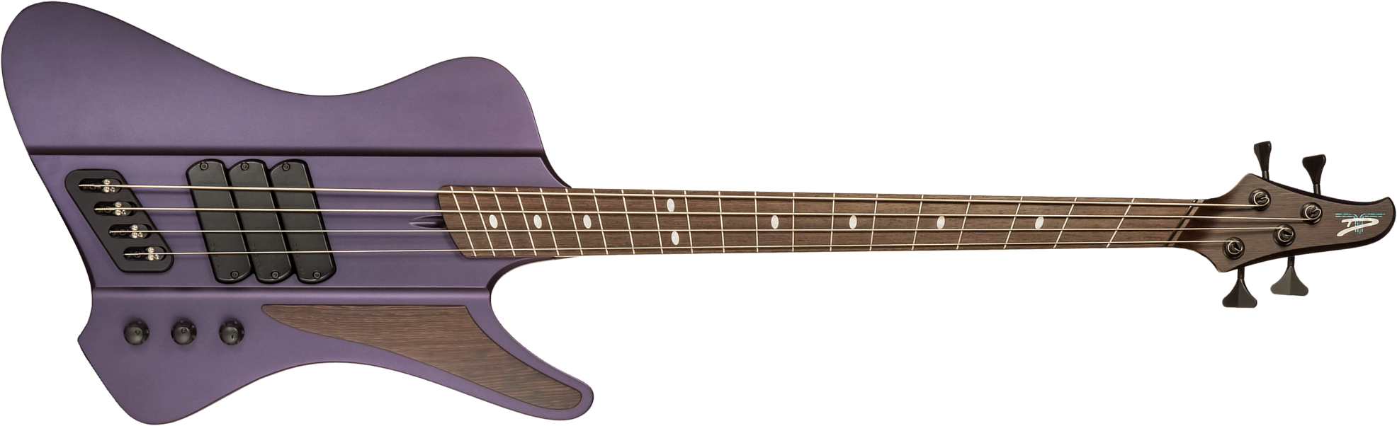 Dingwall Custom Shop D-roc 4c 3-pickups Wen #6982 - Purple To Faded Black - Bajo eléctrico de cuerpo sólido - Main picture