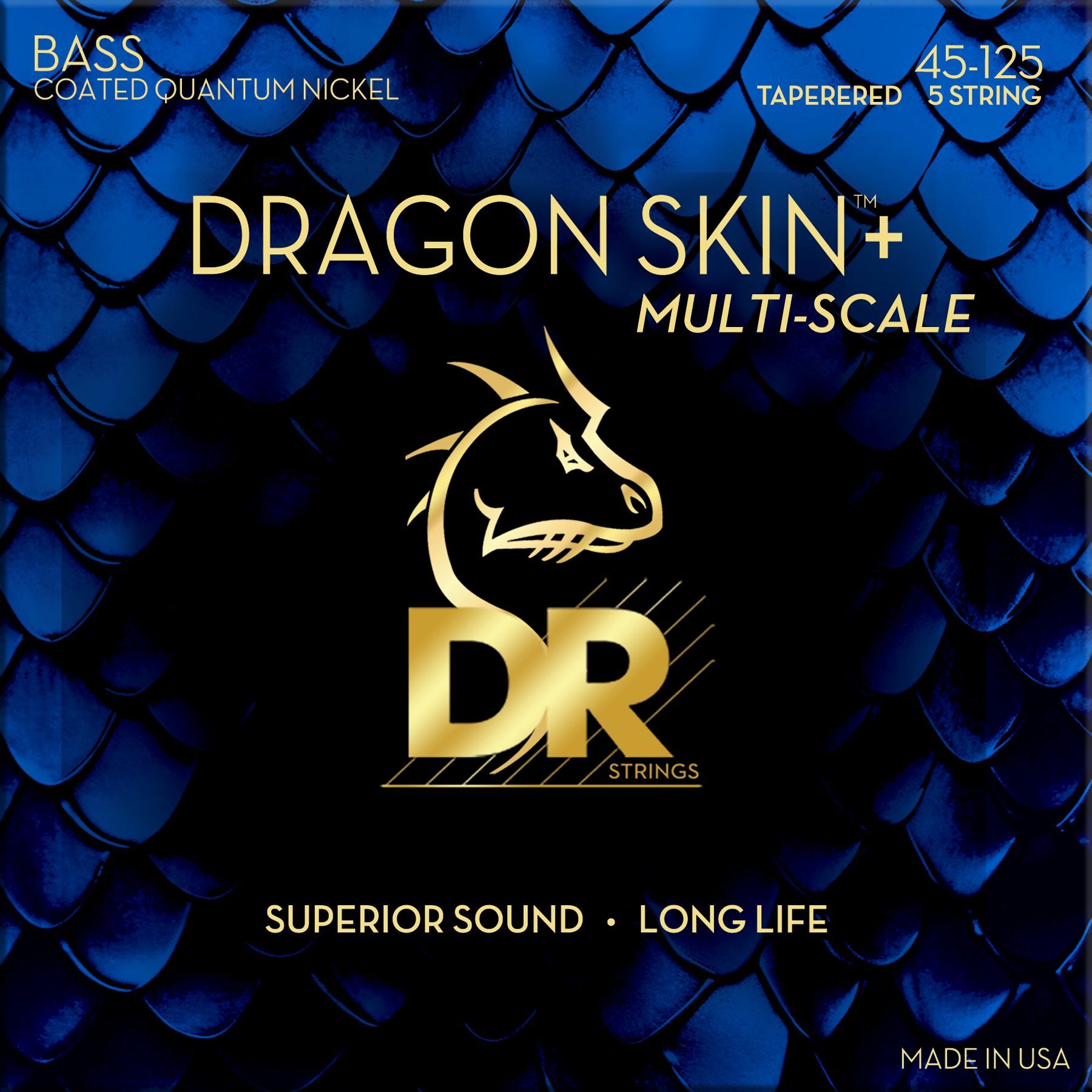 Dr Jeu De 5 Cordes Dragon Skin+ Core Technology Coated Wrap 45-125 Tapered Multi-scale - Cuerdas para bajo eléctrico - Main picture