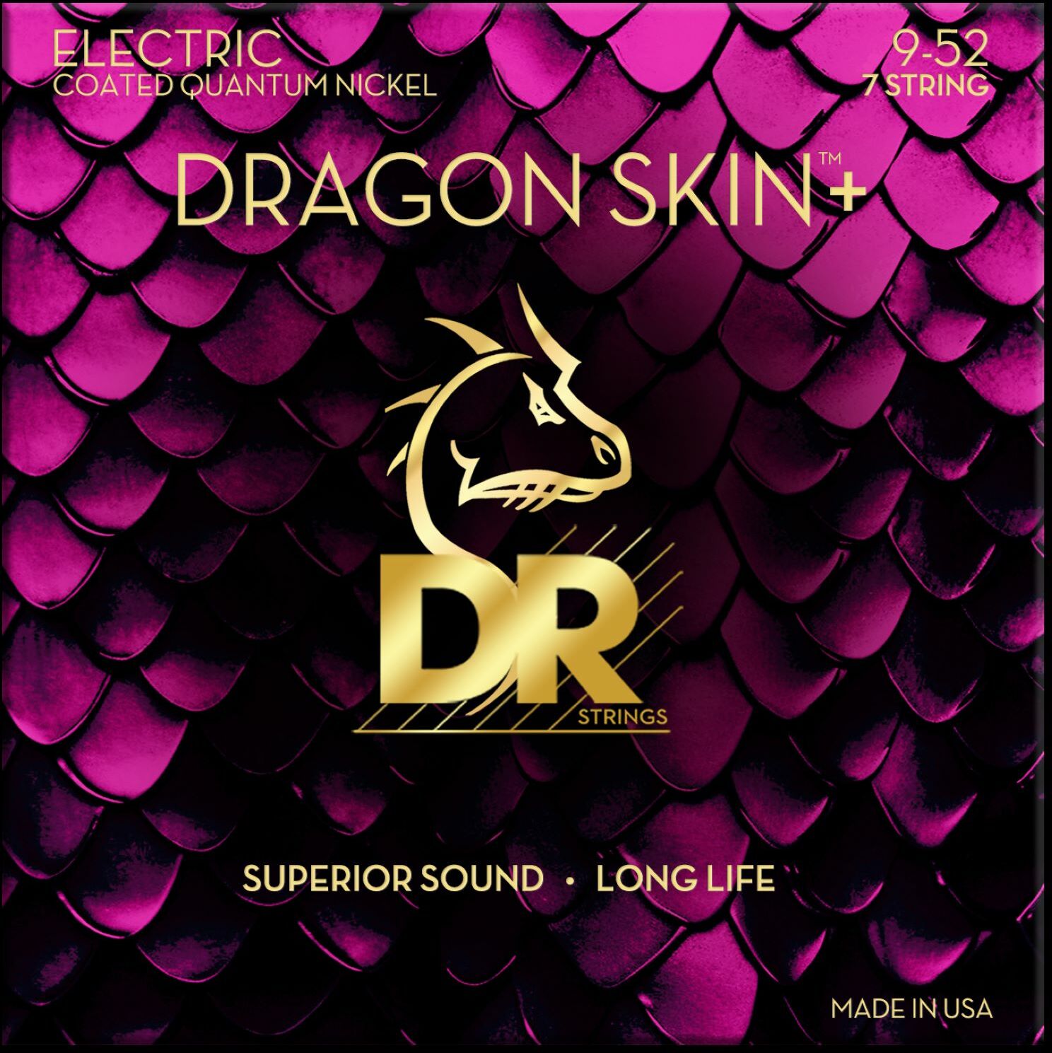 Dr Jeu De 7 Cordes Dragon Skin+ Core Technology Coated Wrap 9-52 - Cuerdas guitarra eléctrica - Main picture