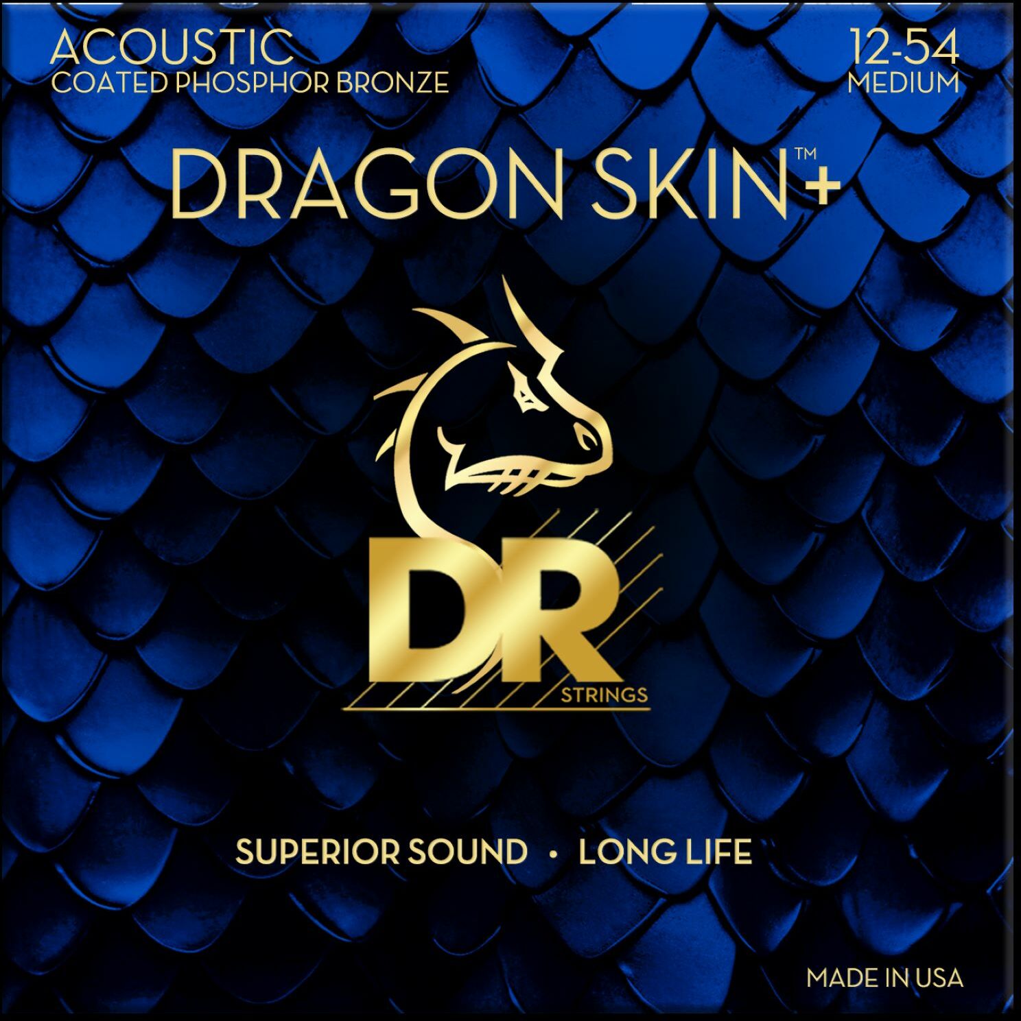 Dr Jeu De 6 Cordes Dragon Skin+ Core Technology Coated Wrap Phosphore Bronze 12-54 - Cuerdas guitarra acústica - Main picture