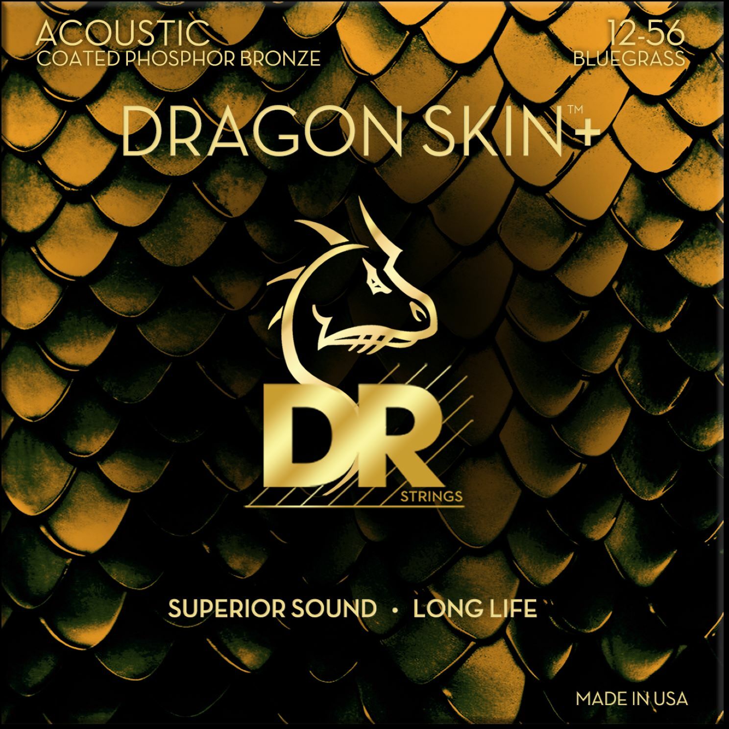 Dr Jeu De 6 Cordes Dragon Skin+ Core Technology Coated Wrap Posphore Bronze 12-56 - Cuerdas guitarra acústica - Main picture