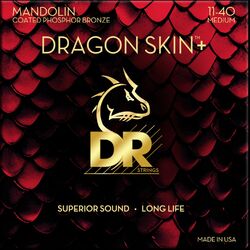 Cuerdas mandolina Dr DRAGON SKIN+ Core Technology Coated Wrap 11-40 - Juego de 8 cuerdas