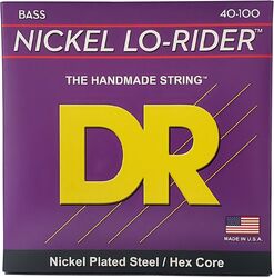 Cuerdas para bajo eléctrico Dr LO-RIDER Nickel Plated Steel 40-100 - Juego de 4 cuerdas