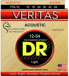 Cuerdas guitarra acústica Dr VTA-12 Acoustic Guitar 6-String Set Veritas Phosphor Bronze 12-54 - Juego de cuerdas