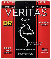 Cuerdas guitarra eléctrica Dr VTE-9/46 Electric Guitar 6-String Set Veritas 9-46 - Juego de cuerdas