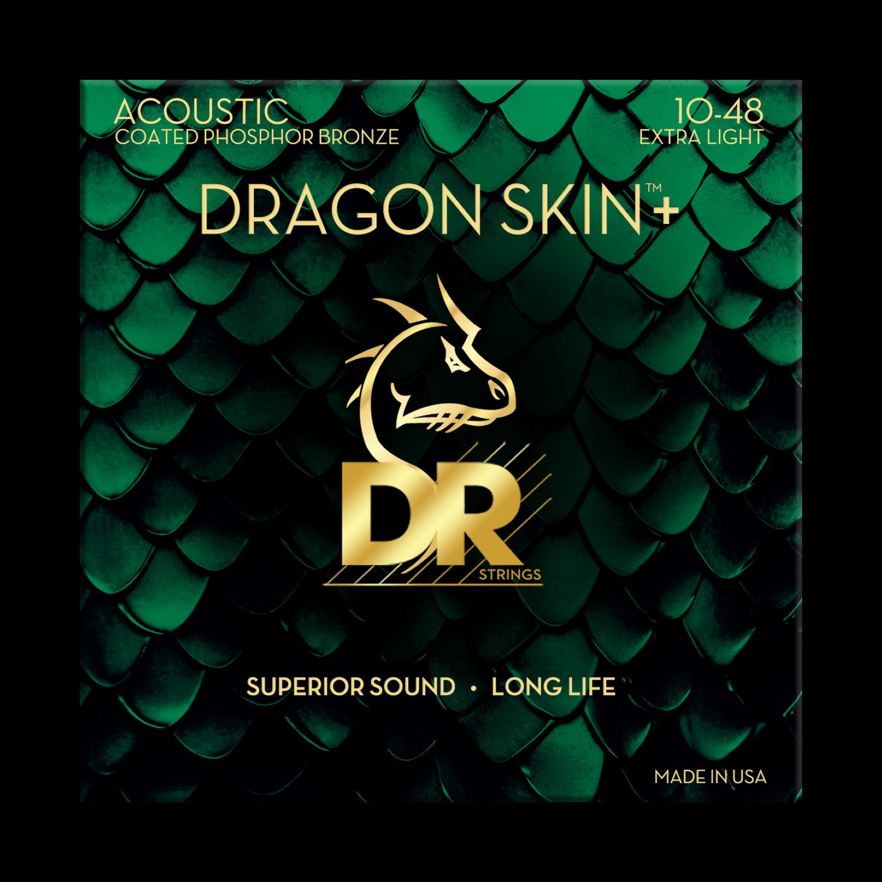 Dr Jeu De 6 Cordes Dragon Skin+ Core Technology Coated Wrap Phosphore Bronze 10-48 - Cuerdas guitarra acústica - Variation 1