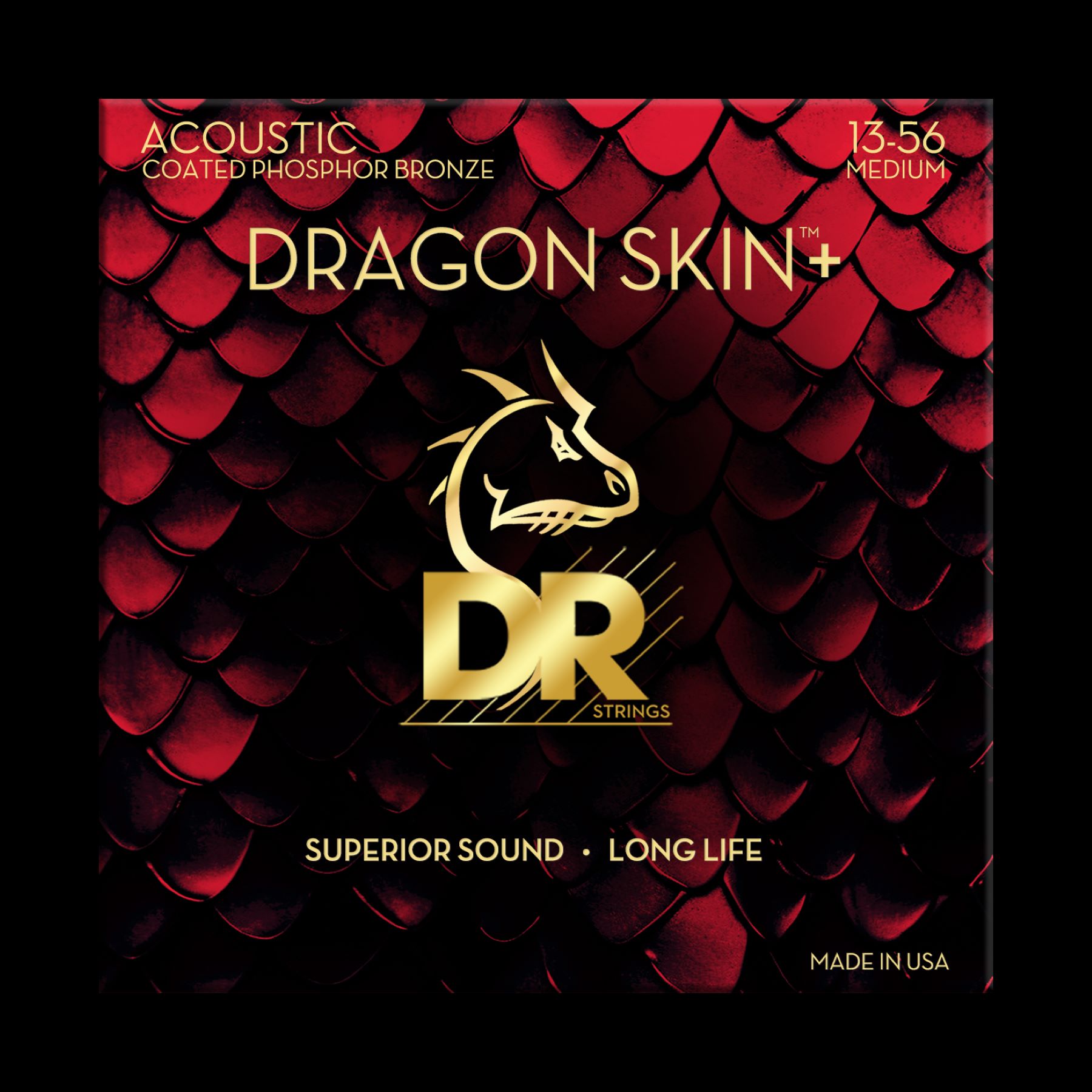 Dr Jeu De 6 Cordes Dragon Skin+ Core Technology Coated Wrap Phosphore Bronze 13-56 - Cuerdas guitarra acústica - Variation 1