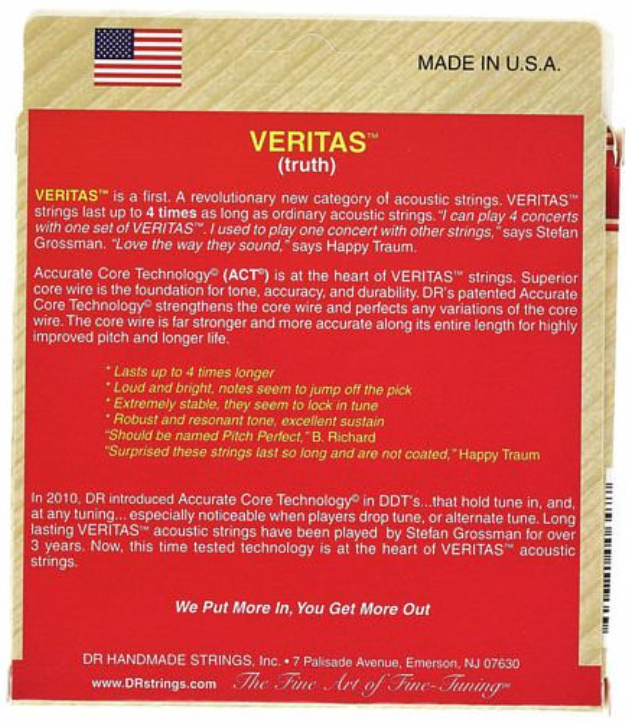 Dr Vta-13 Veritas Phosphore Bronze Acoustic Guitar 6c 13-56 - Cuerdas guitarra acústica - Variation 1
