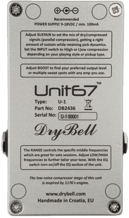 Drybell Unit 67 Boost Compressor Eq - Pedal compresor / sustain / noise gate - Variation 3