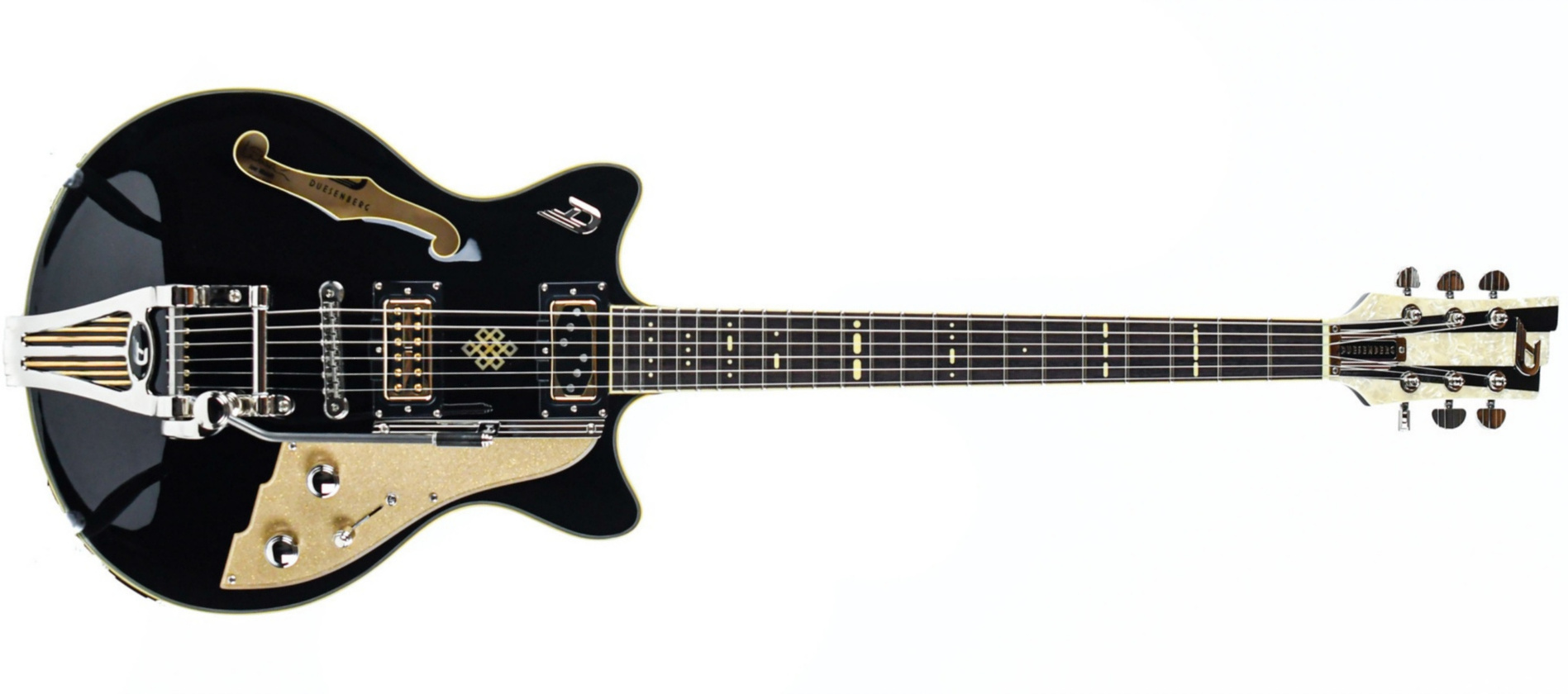 Duesenberg Joe Walsh Alliance Signature Hs Trem Rw - Black - Guitarra eléctrica semi caja - Main picture