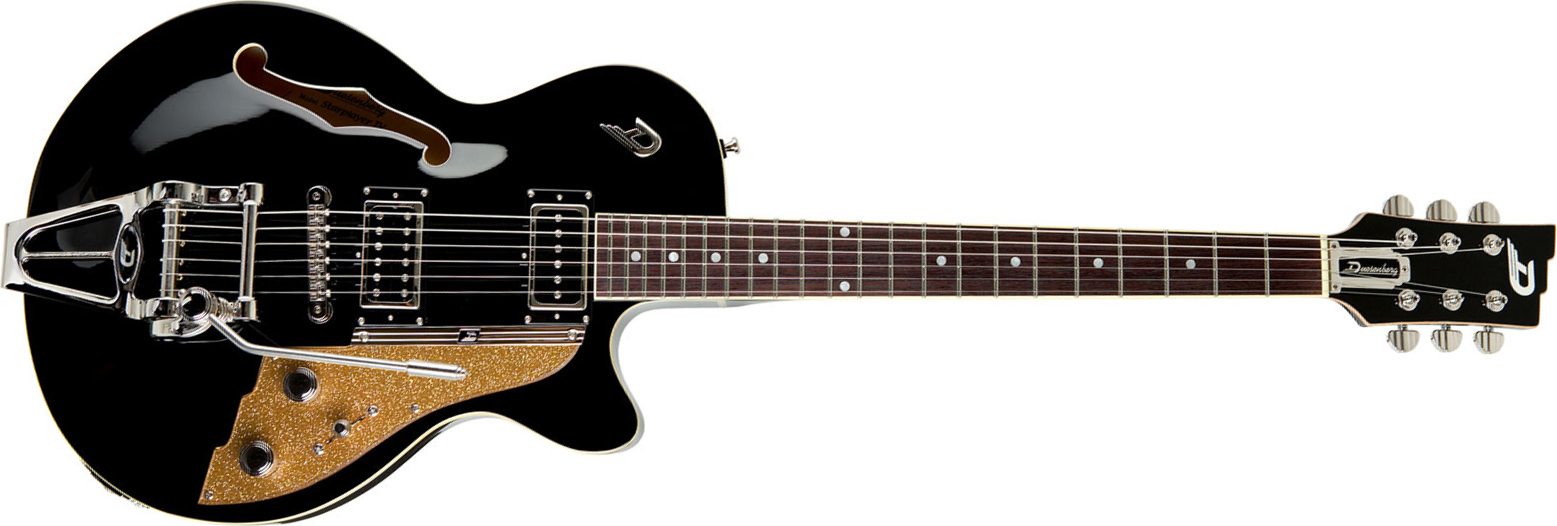 Duesenberg Starplayer Tv Hs Trem Rw - Black - Guitarra eléctrica semi caja - Main picture