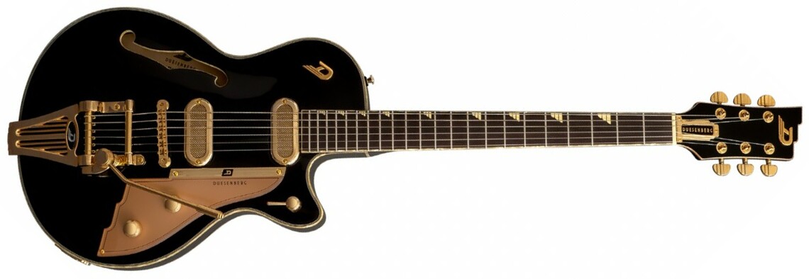 Duesenberg Starplayer Tv Phonic Hs Trem Rw - Black - Guitarra eléctrica semi caja - Main picture