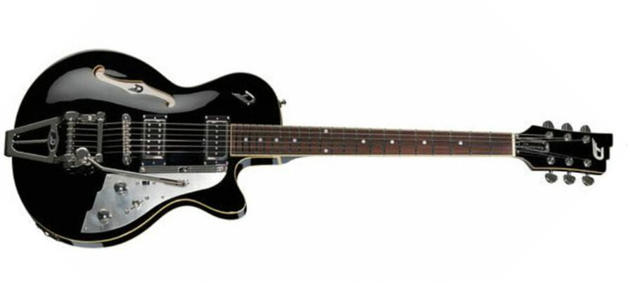 Duesenberg Starplayer Tv+ Piezo Hs Trem Rw - Black - Guitarra eléctrica semi caja - Main picture