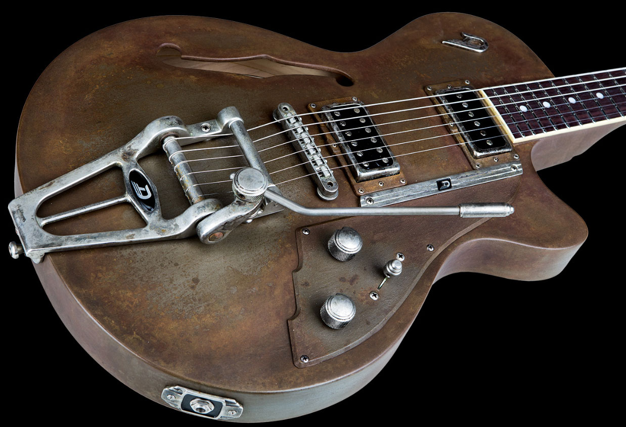 Duesenberg Custom Shop Starplayer Tv Hs Trem Rw - Rusty Steel - Guitarra eléctrica semi caja - Variation 1