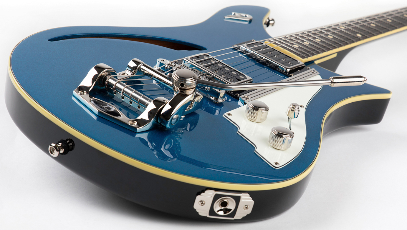 Duesenberg Double Cat Hs Trem Rw - Catalina Blue - Guitarra eléctrica semi caja - Variation 1