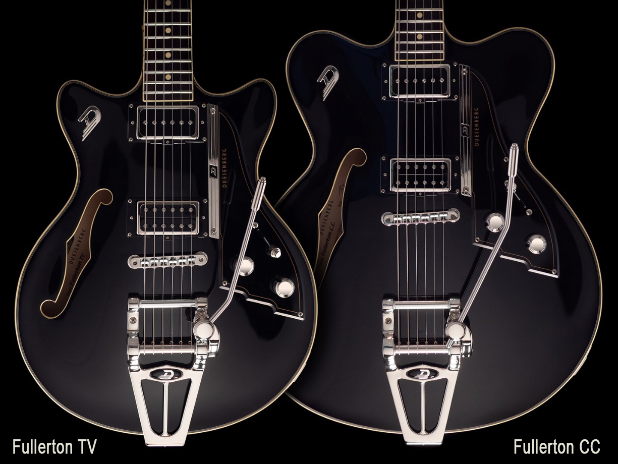 Duesenberg Fullertone Tv Hs Trem Rw - Black - Guitarra eléctrica semi caja - Variation 2