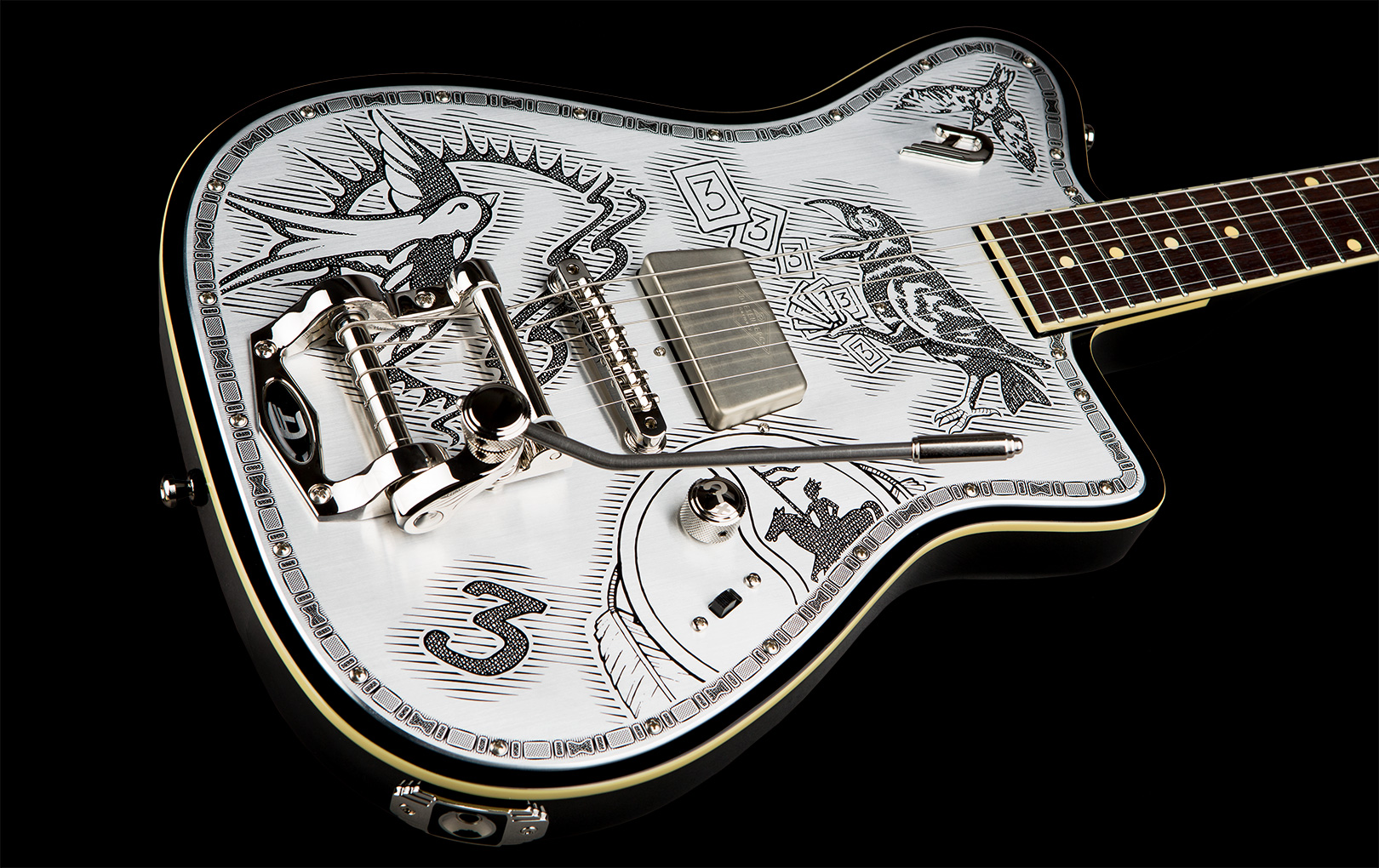 Duesenberg Johnny Depp Alliance S Trem Rw - Aluminium Plate - Guitarra eléctrica de autor - Variation 1