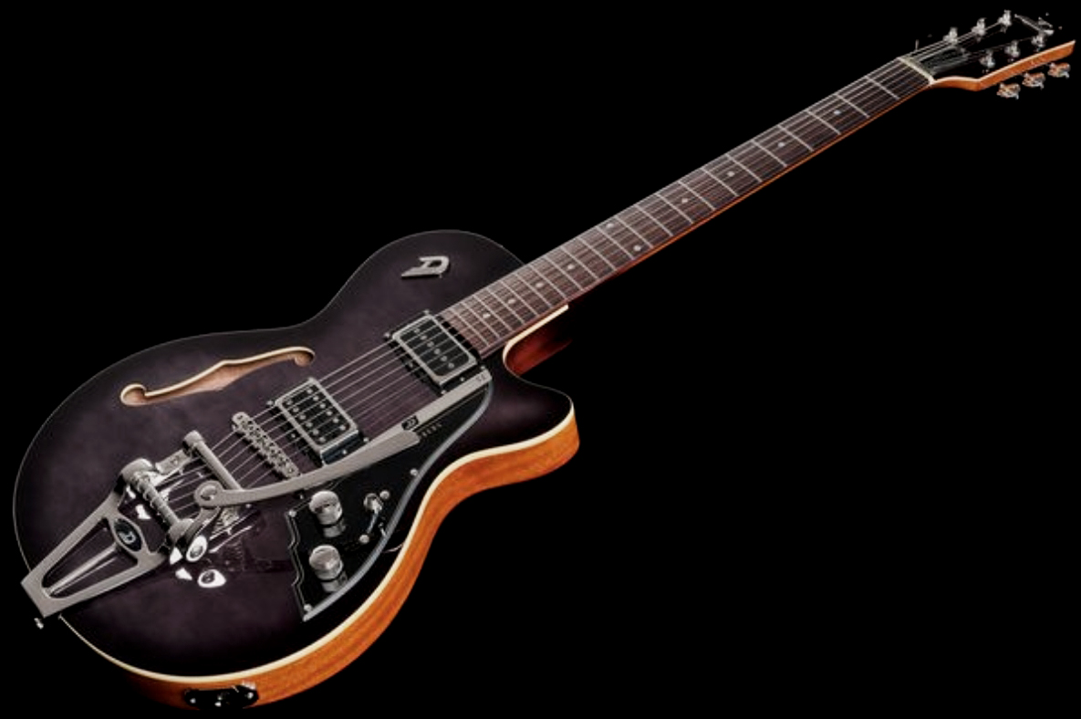 Duesenberg Starplayer Cbr Hs Trem Bigsby Rw - Transparent Black Burst - Guitarra eléctrica semi caja - Variation 2