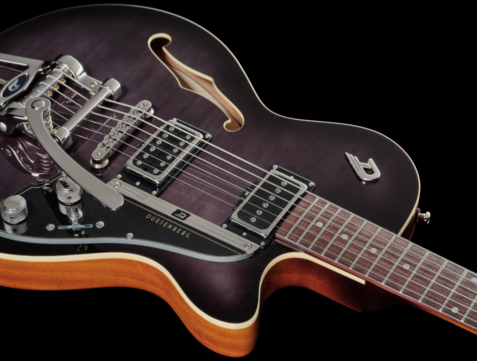 Duesenberg Starplayer Cbr Hs Trem Bigsby Rw - Transparent Black Burst - Guitarra eléctrica semi caja - Variation 4