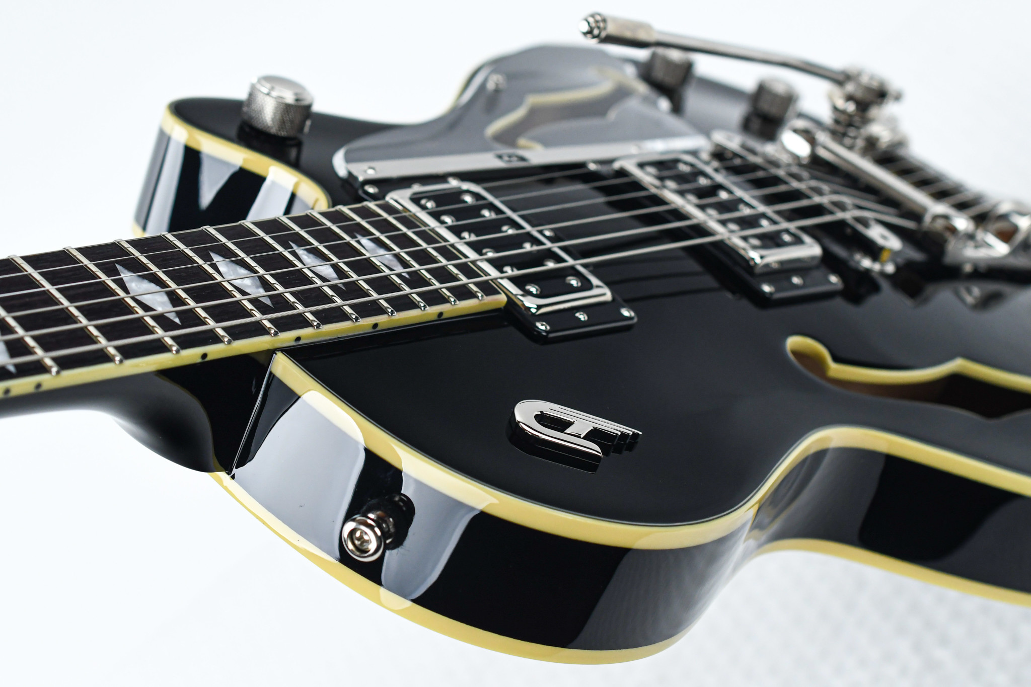 Duesenberg Starplayer Tv Deluxe Double F-hole Hs Trem Rw - Black - Guitarra eléctrica semi caja - Variation 3