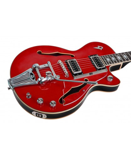 Duesenberg Starplayer Tv Deluxe Double F-hole Hs Trem Rw - Crimson Red - Guitarra eléctrica semi caja - Variation 3