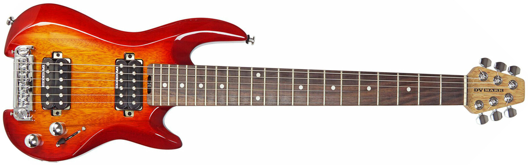 Dv Mark Dv Little Guitar G1 Hh Ht Rw - Cherry Red Sunburst - Guitarra eléctrica de viaje - Main picture