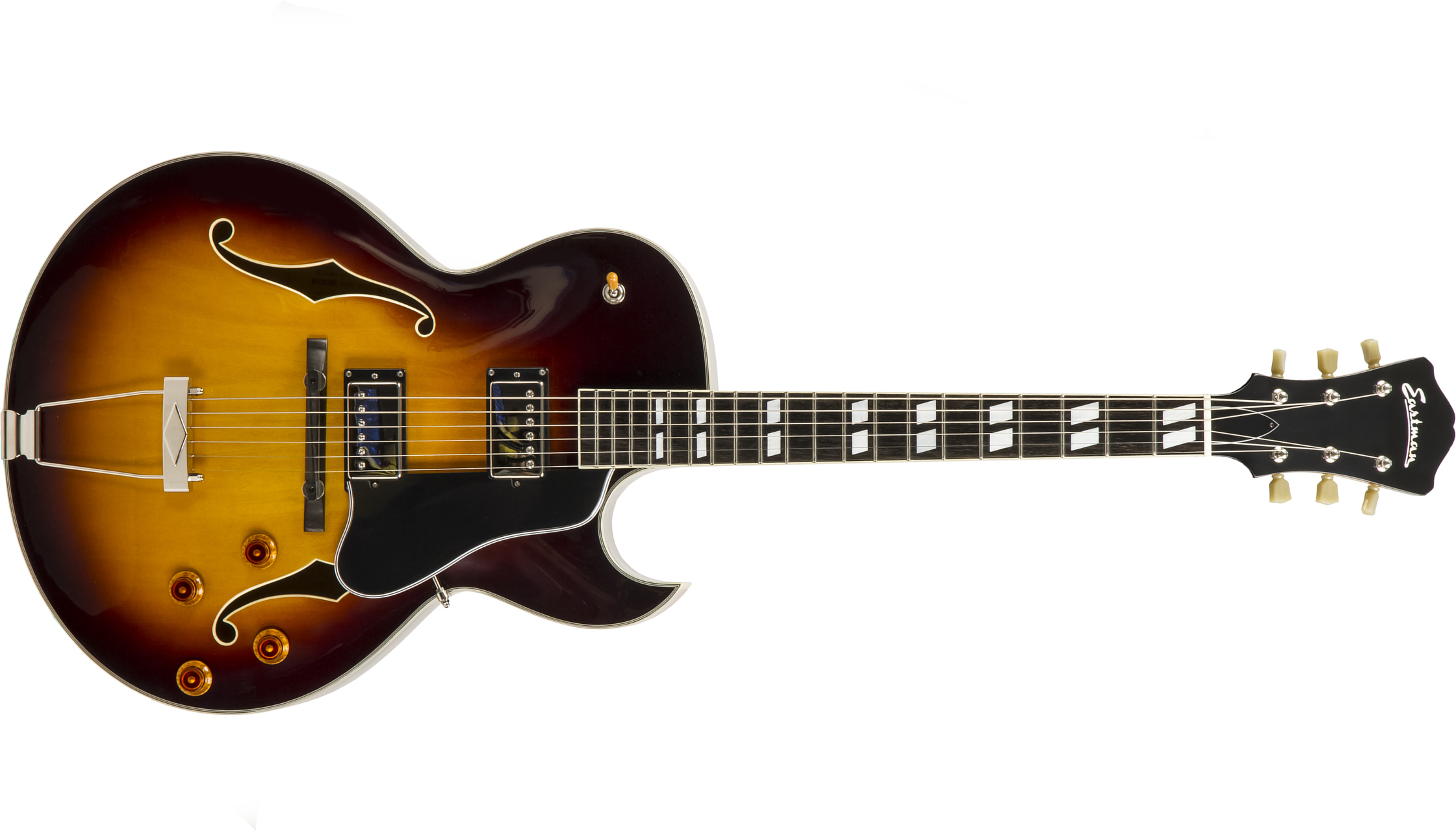 Eastman Ar372ce Archtop Tout Erable Rw +etui - Sunburst - Guitarra elécrica Jazz cuerpo acústico - Main picture