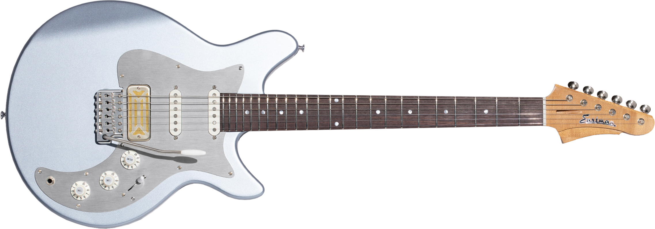 Eastman Dc62 Fullertone Hss Trem Rw - Truetone Satin Ice Blue Metallic - Guitarra electrica retro rock - Main picture