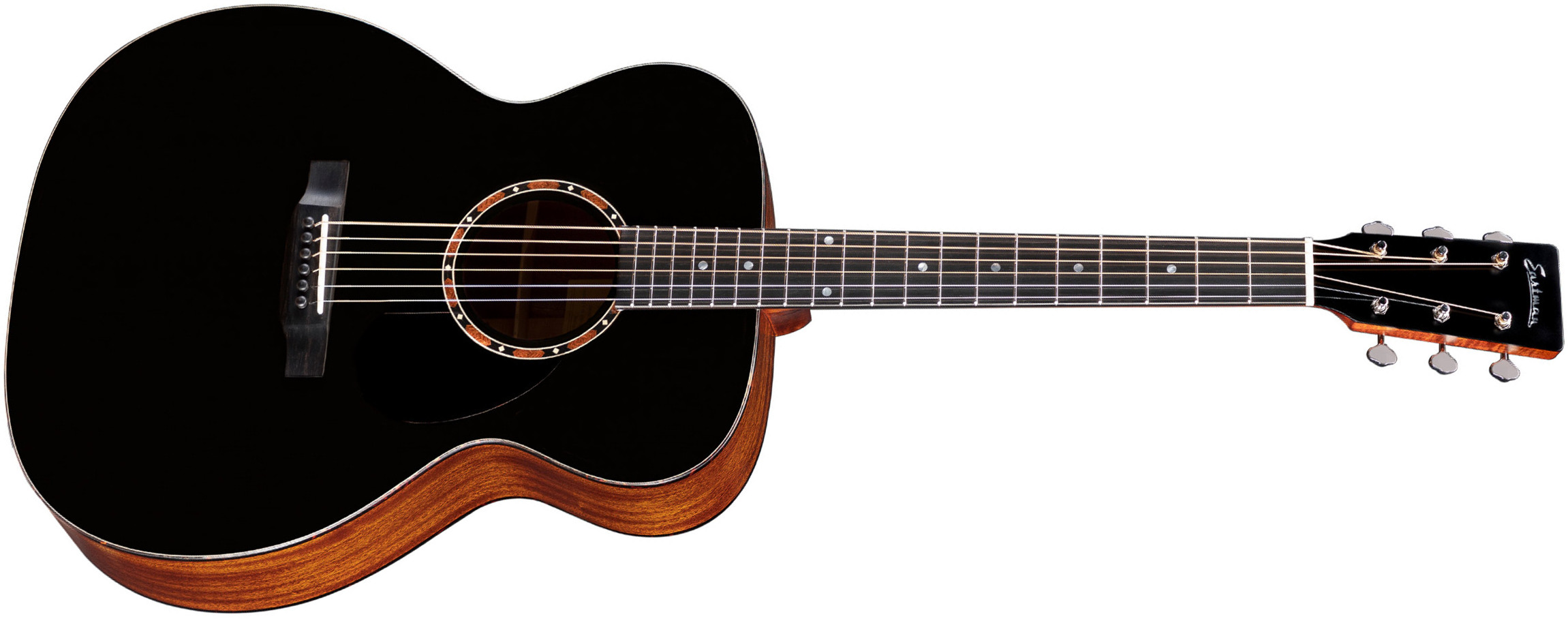 Eastman E2om Traditional Orchestra Model Cedre Sapele Eb - Truetone Satin Black - Guitarra acústica & electro - Main picture