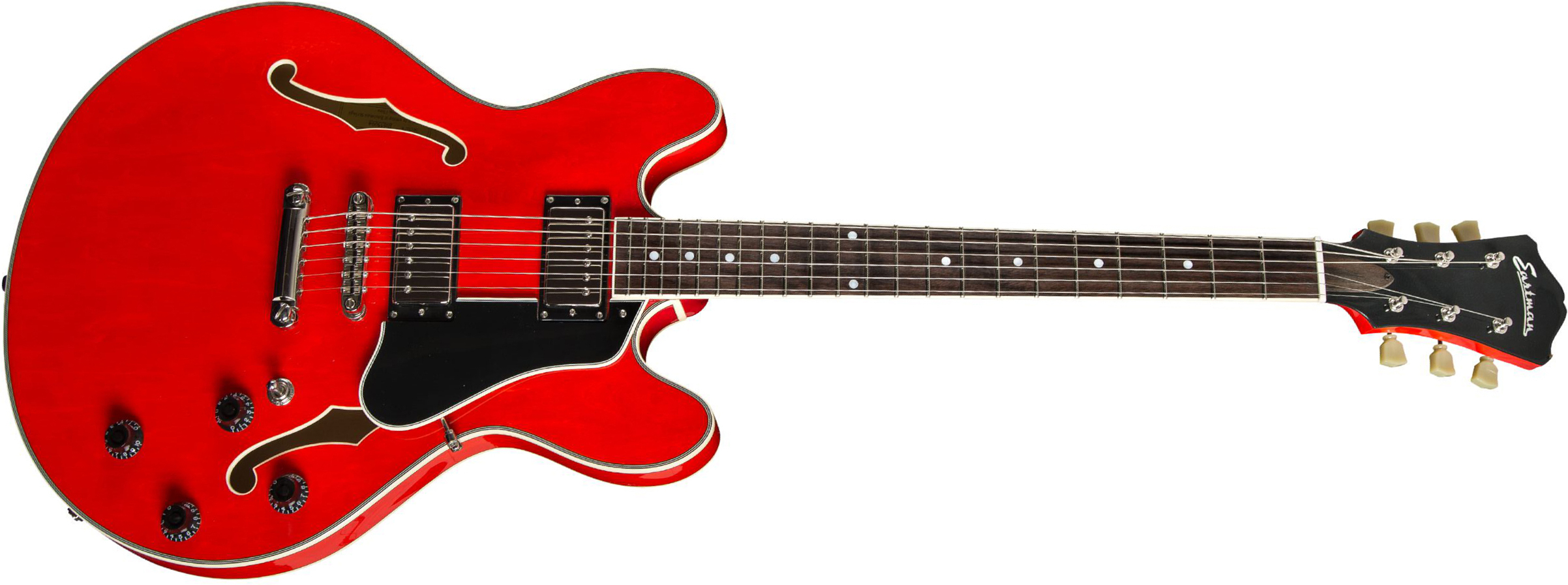 Eastman T386 Thinline Laminate Tout Erable Ht Eb - Red - Guitarra eléctrica semi caja - Main picture