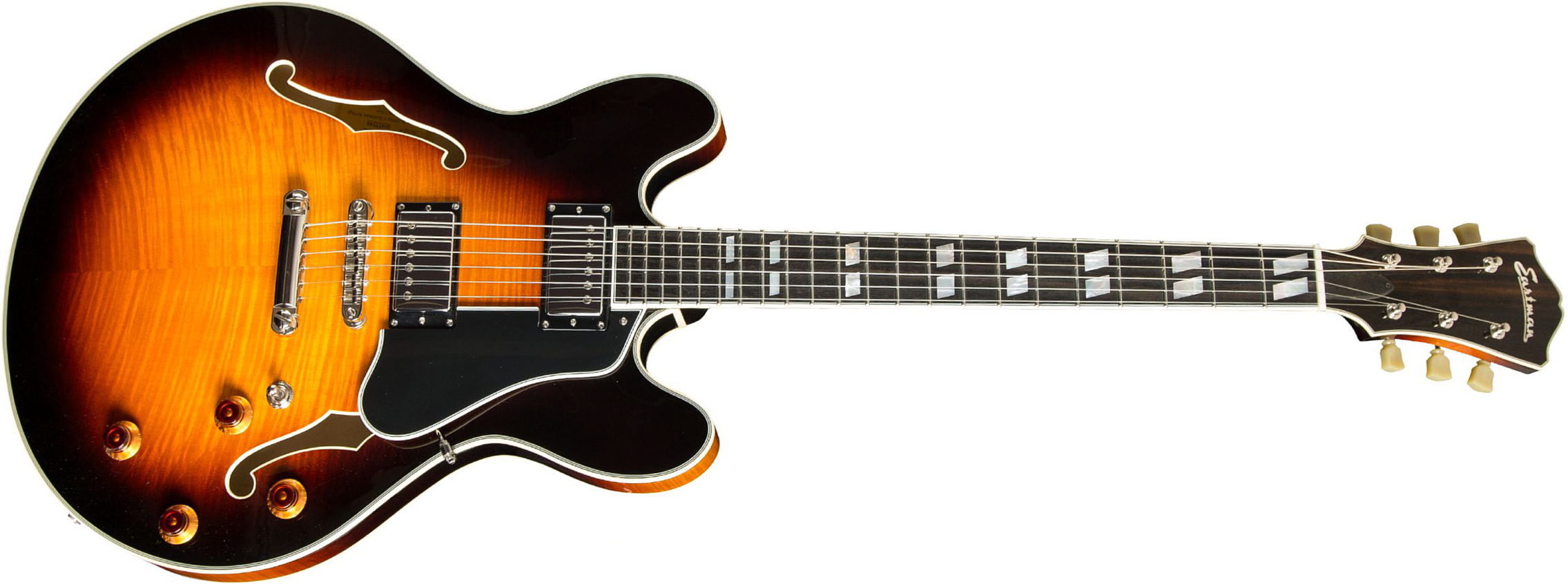 Eastman T486 Thinline Laminate Tout Erable Hh Seymour Duncan Ht Eb - Sunburst - Guitarra eléctrica semi caja - Main picture